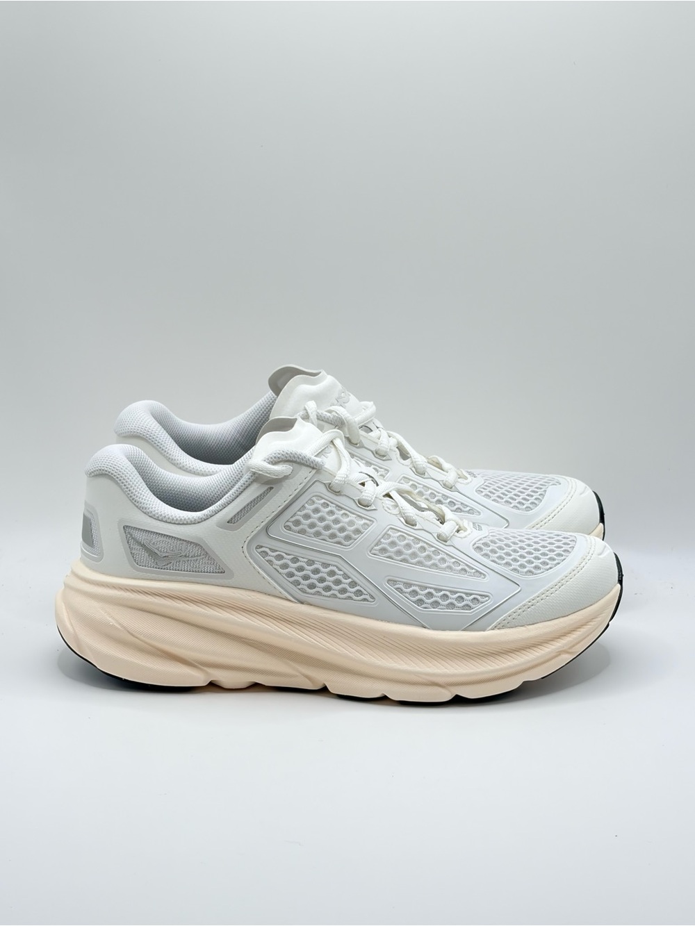 Hoka One One Clifton One 9 Lightweight Women's White and Cream Running Sneakers